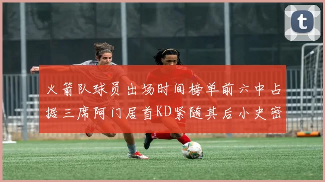 火箭队球员出场时间榜单前六中占据三席阿门居首KD紧随其后小史密斯位列第六